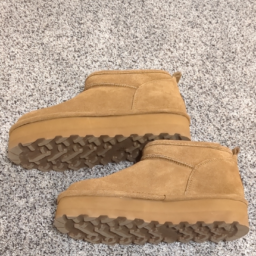 Tan Suede Ankle Boots - Picture 2 of 6